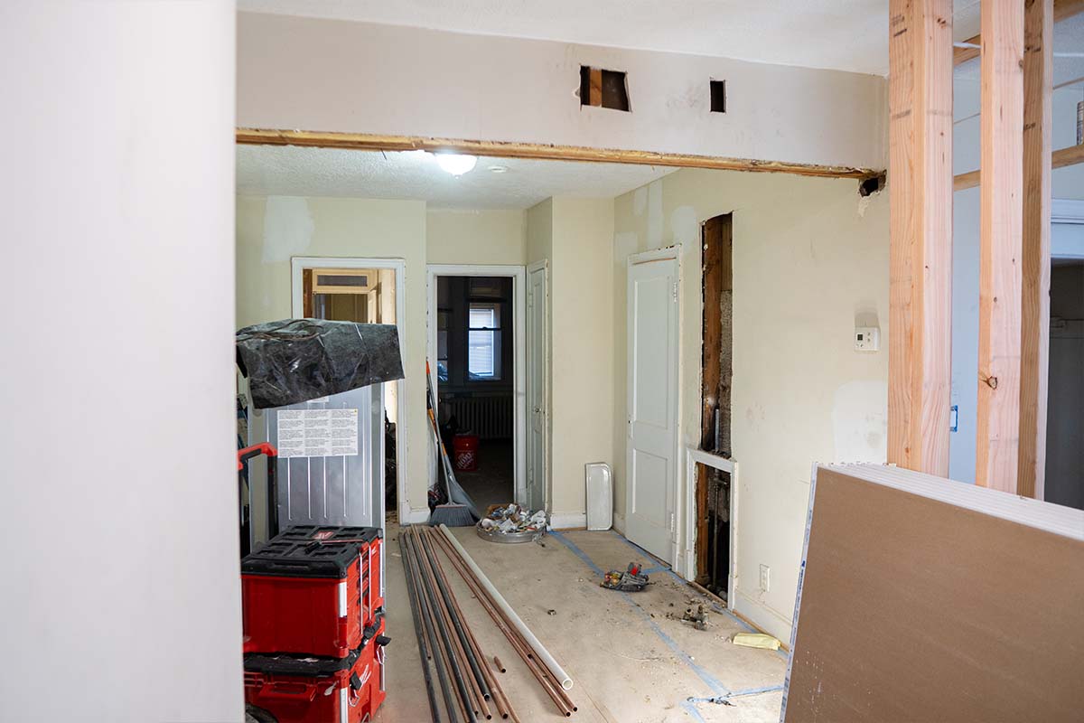 Walking inside a DC apartment being renovated by JVV Remodeling
