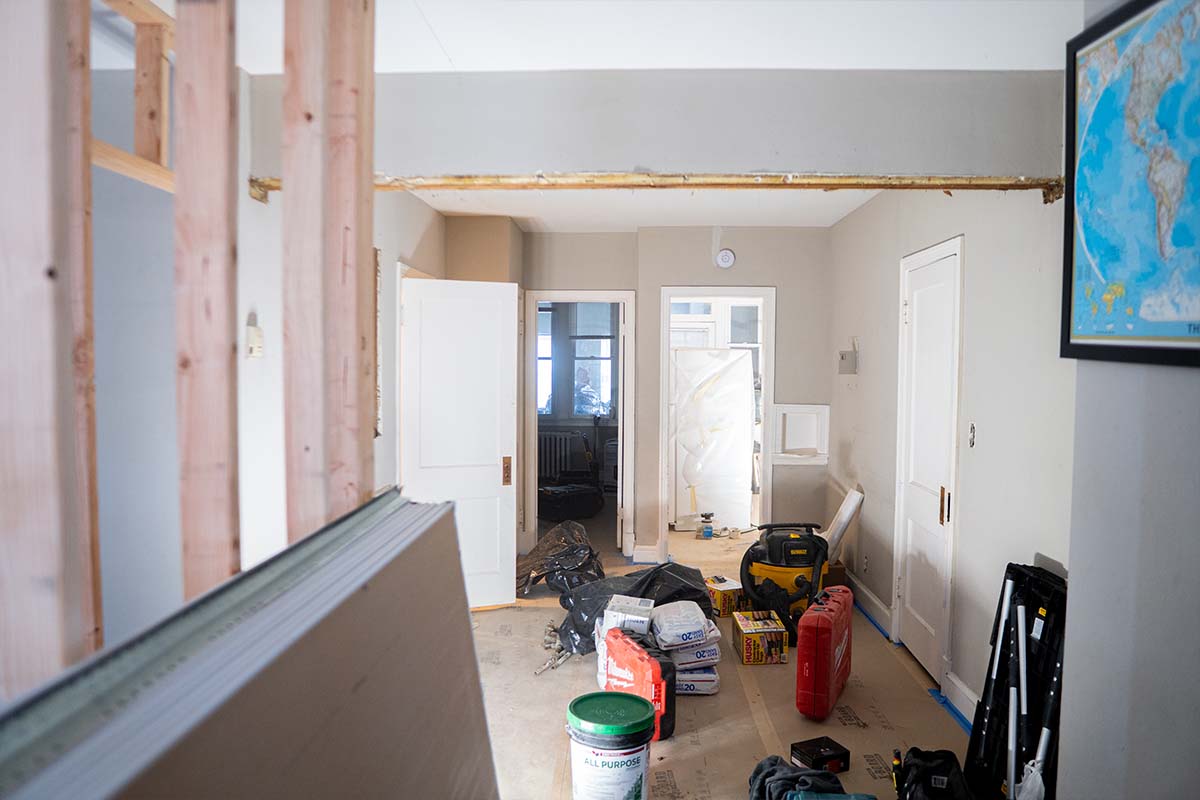 Wide view of a DC apartment before being renovated by JVV Remodeling