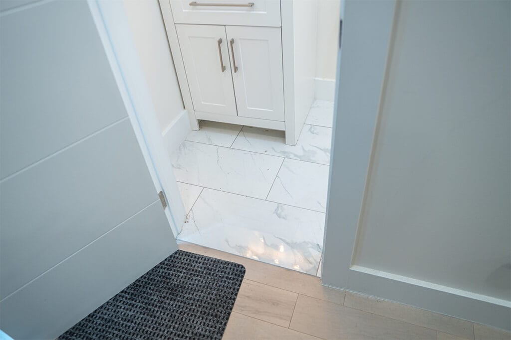 New ceramic flooring installed in a DC rowhouse