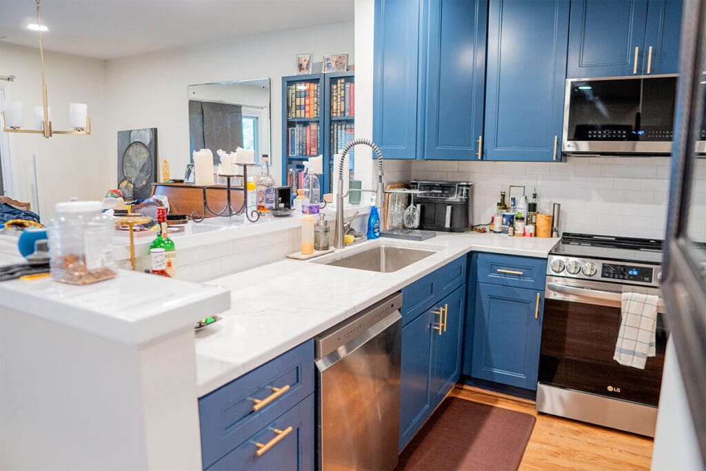 Sink inside a kitchen remodel in Virginia